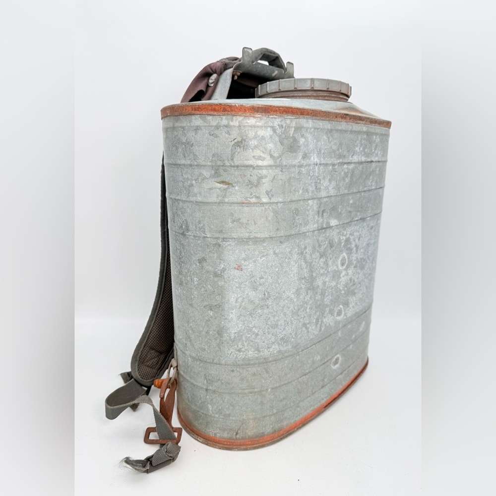 Vintage D.B. Smith Indian Backpack Fire Extinguisher | Galvanized Water Pump